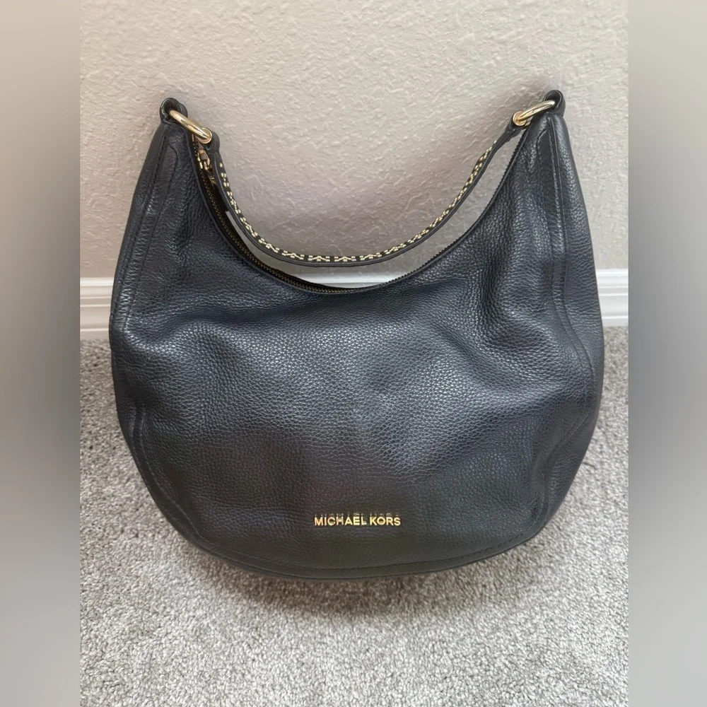 Michael Kors Leather Black Hobo Bag - Picture 2 of 9